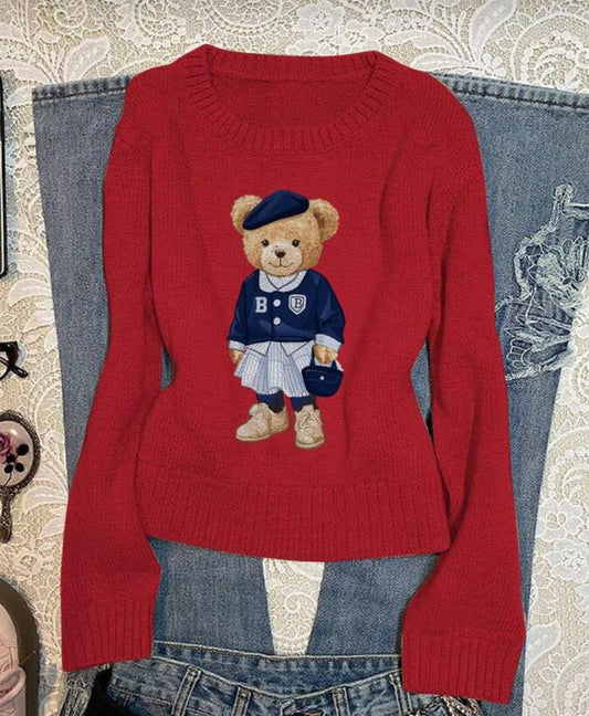 Clothing-Teddy Chic Sweater red
